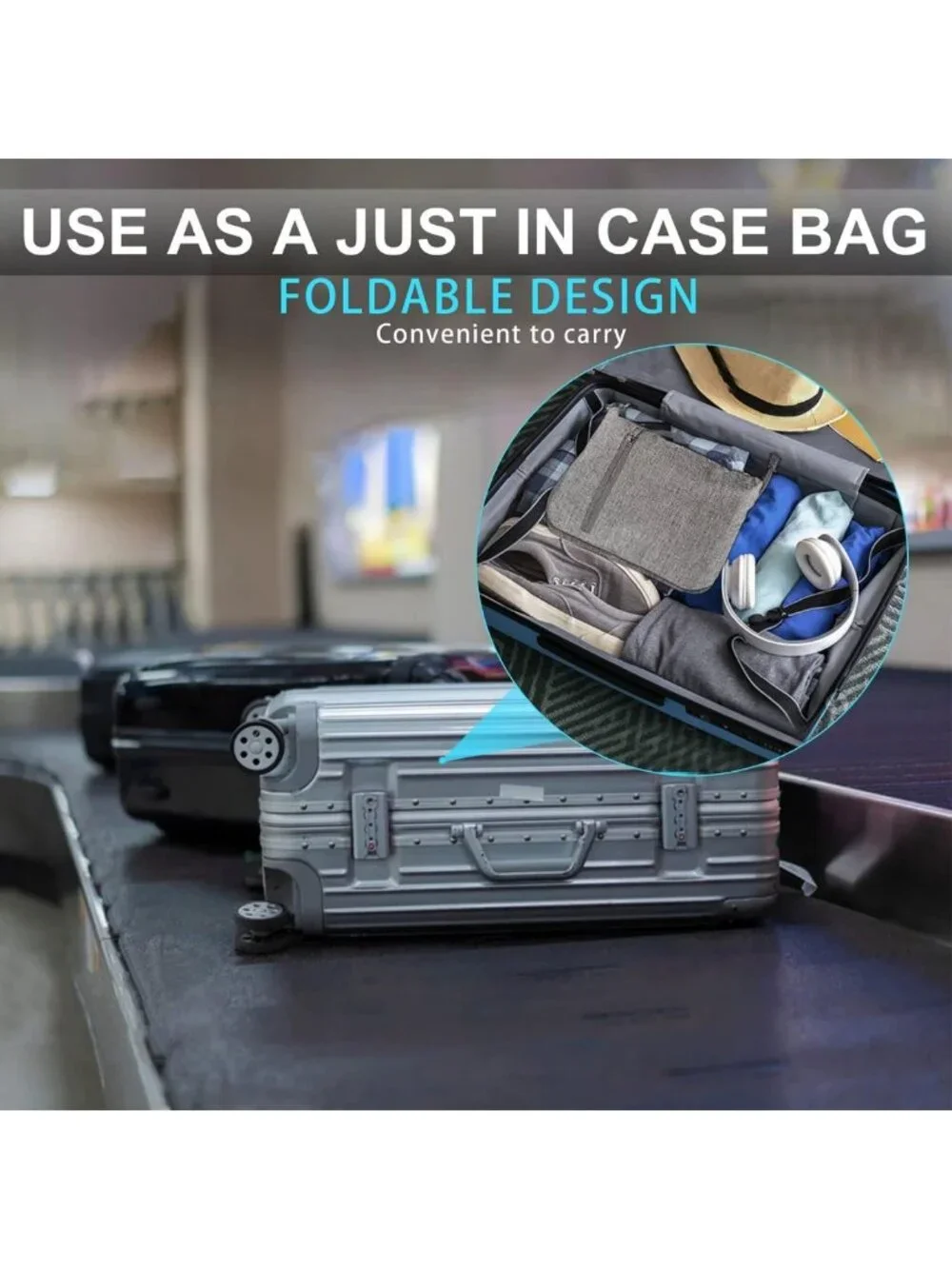 Spacious Foldable Travel Duffle Bag with Shoe Compartment - 65L/85L/115L Options